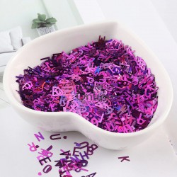 Paiete pentru decor unghii TS34 - Litere Fuchsia cu Refelxii de 4-6mm